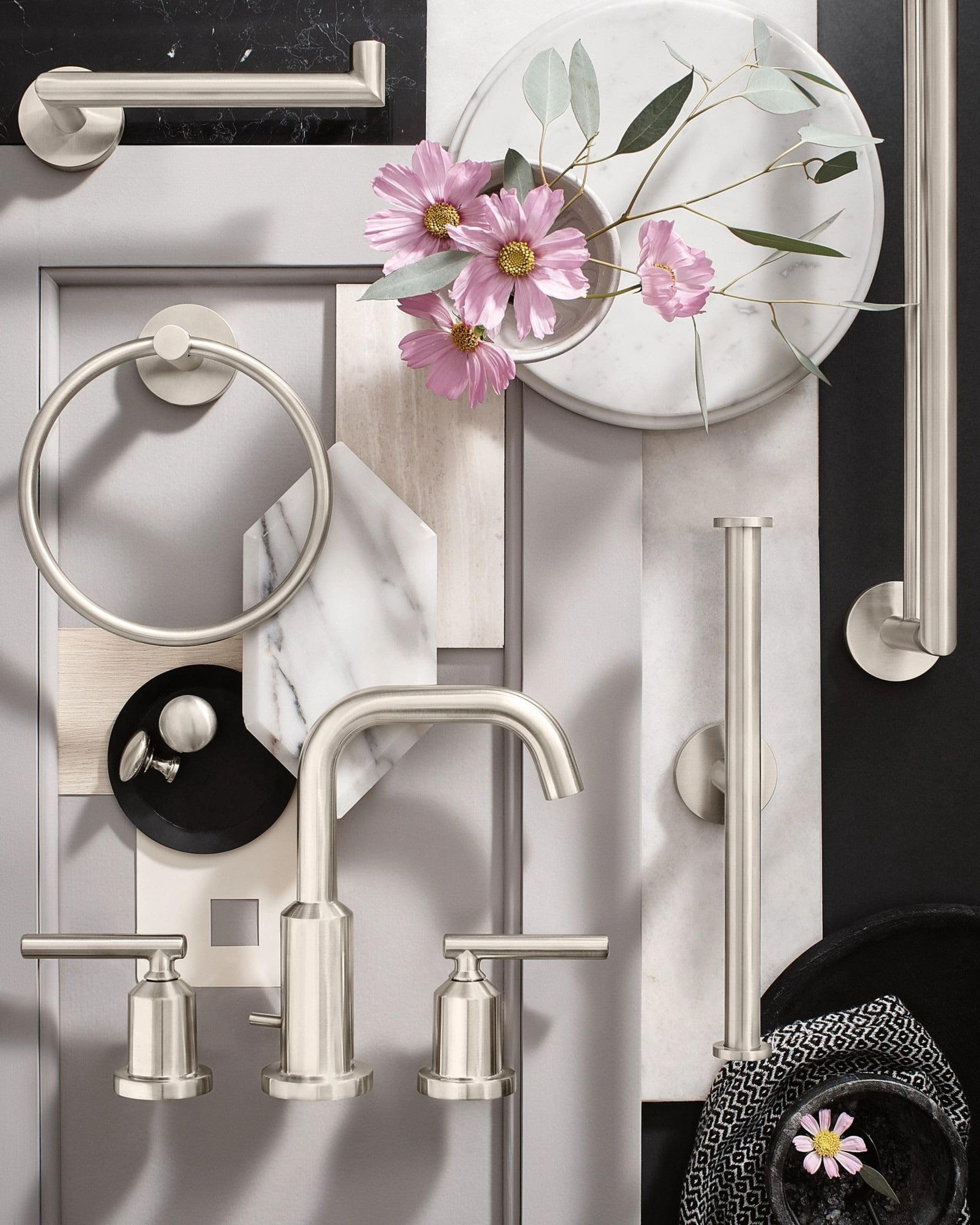 Moen Y5709BN Arlys Wall Mounted Euro Toilet Paper Holder - Nickel