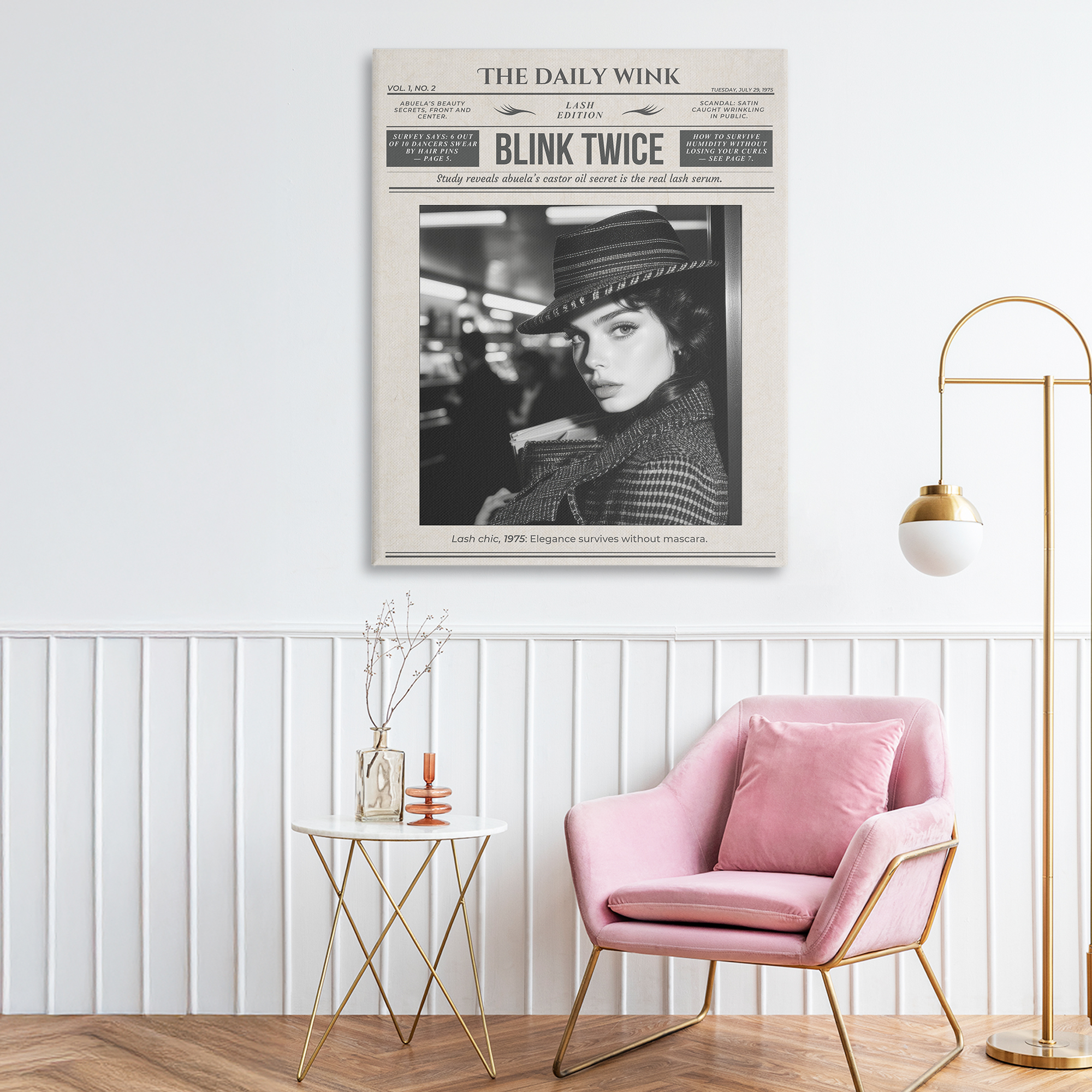 The Daily Wink Magazine Canvas Wall Art, design by A Barefoot Stylist