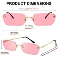 thumbnail image 5 of Retro Small Narrow Rimless Sunglasses Clear Eyewear Vintage Rectangle Sunglasses for Women Men, 5 of 6