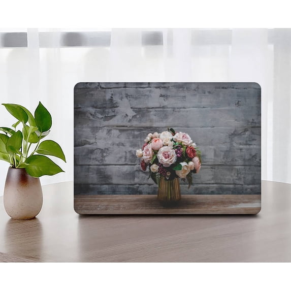 KSK KAISHEK Compatible with Newest MacBook Pro 13" Case 2016-2021 2022 2023 Rel. Model M1 A2338 A2289 A2251 A2159 A1989 A1706 A1708, Plastic Hard Shell Case Cover + Black Keyboard Cover, Flower 1264