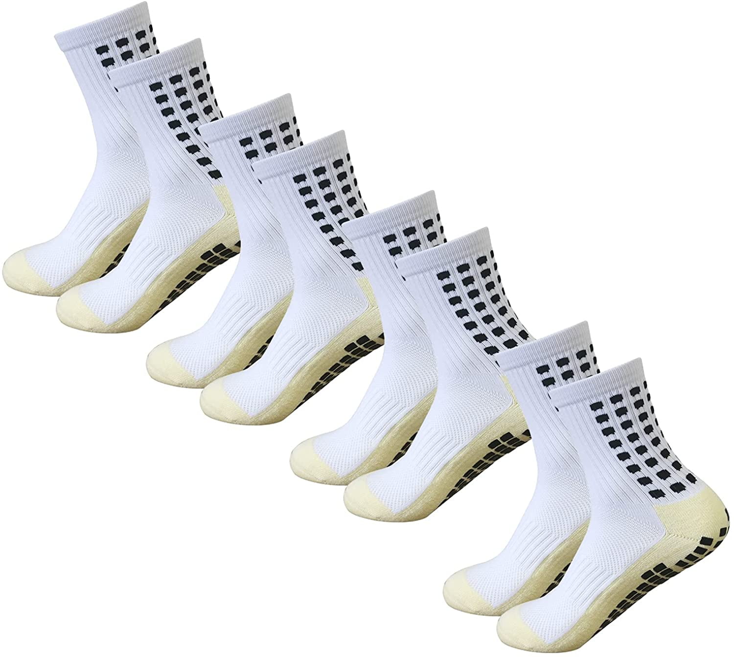 3 Pairs Men's Anti Slip Football Soccer Socks Non Slip Grip Pads Sports Socks 