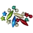 thumbnail image 3 of Northlight 16ct Finial, Ball and Star Shaped Christmas Ornament Set 4" - Silver/Red, 3 of 7