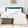 thumbnail image 3 of CCNY Dust Ruffled Style Bed Skirt Olympic Queen size Adjustable Elastic 9" Drop Length Microfiber Made White Bedskirts, 3 of 6