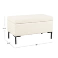 thumbnail image 2 of Ray Storage Bench Ottoman, Cream White Boucle, Metal Legs, 32 Inch, 2 of 5