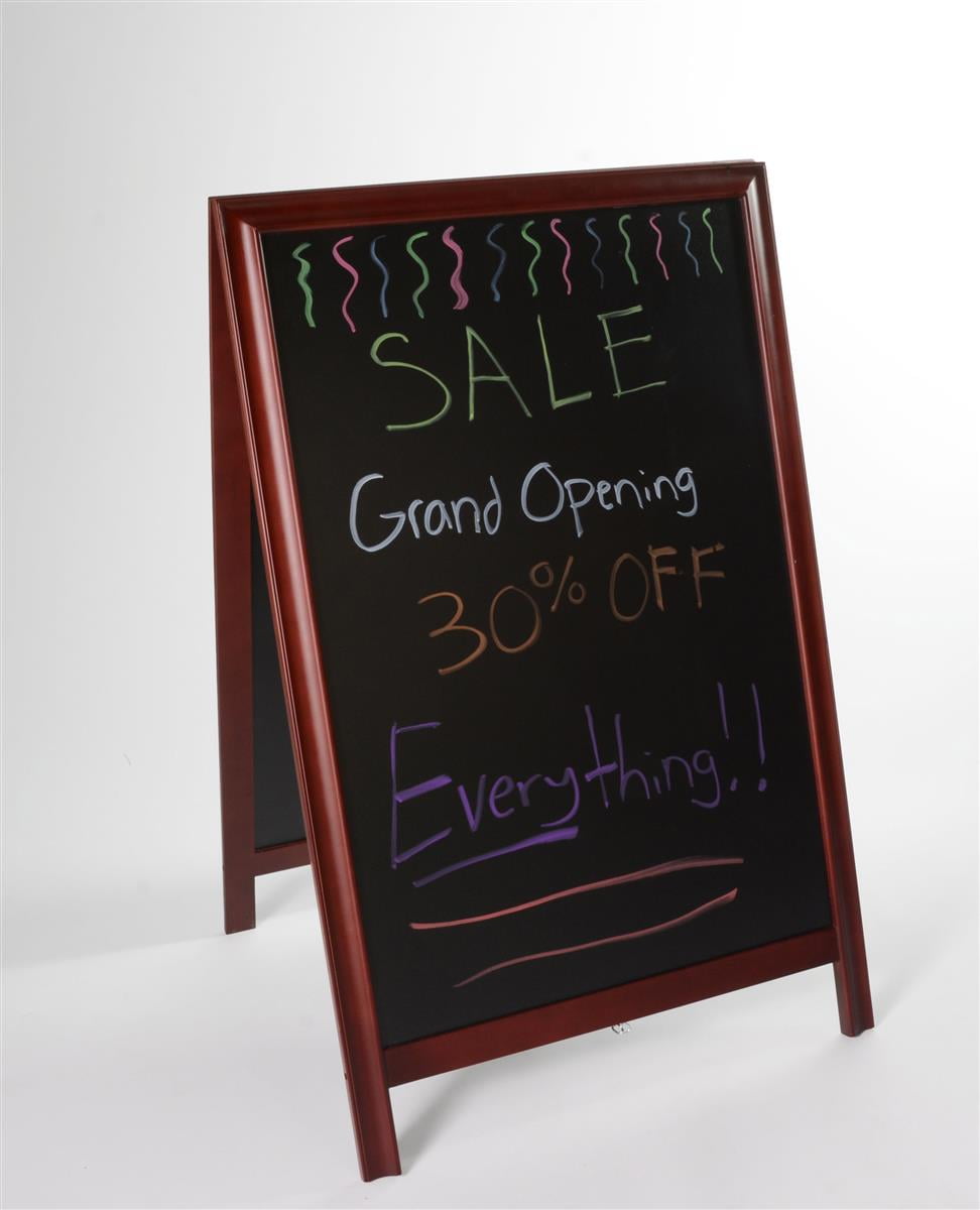 Displays2go Doublesided Sidewalk Sandwich Board Sign with (2) 20" x 42" Writeon boards, A