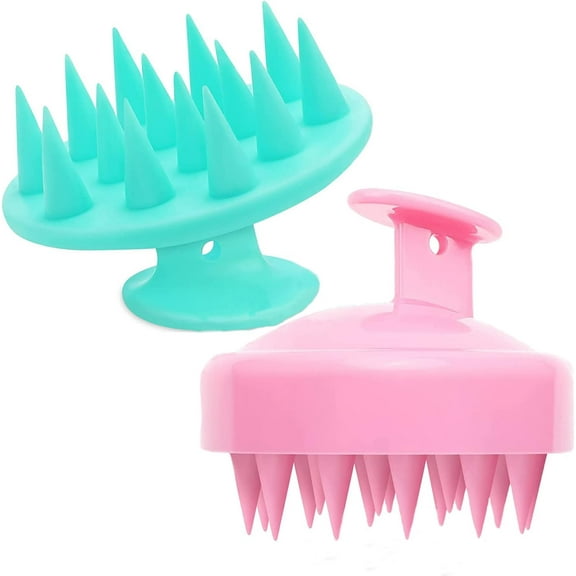 2 Packs Silicone Scalp Massager Shampoo Brush, Silicone Hair Scalp Massager Shampoo Brush Scalp Scrubber Cleansing Brush Head Scrubber Dandruff Brush Hair Washing Tool for Women Men or Pets