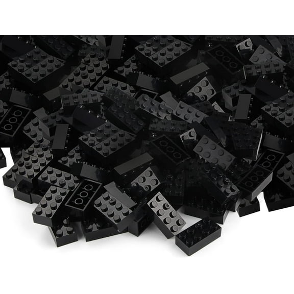 320 Pieces 2x4 Black Bricks Classic Building Creative Play Blocks Set Parts Toy Accessories Compatible with 3001 Major Brick Brands (Black)