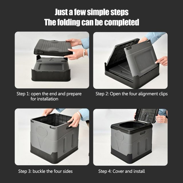 Inodoro plegable para exteriores, cubo de inodoro para coche, para viajes de camping, senderismo (gris negro) Ndcxsfigh Para Estrenar