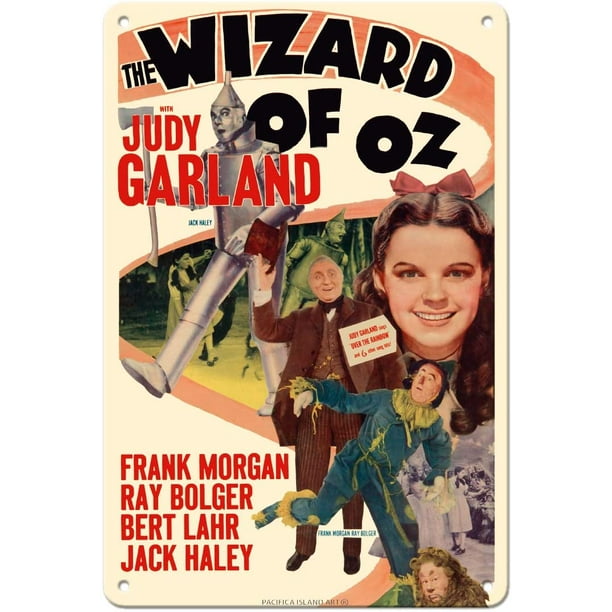 The Wizard of Oz - with Judy Garland - Vintage Film Movie Poster x 12in Vintage Metal Tin Sign The Wizard of Oz - with Judy Garland - Vintage Film Movie Poster x 12in Vintage Metal Tin Sign