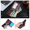 thumbnail image 4 of SCHLATUM Men's RFID Blocking Leather Wallet, 9 Card Slots & 2 ID Windows, Bifold Purse with Large Capacity, 4 of 9