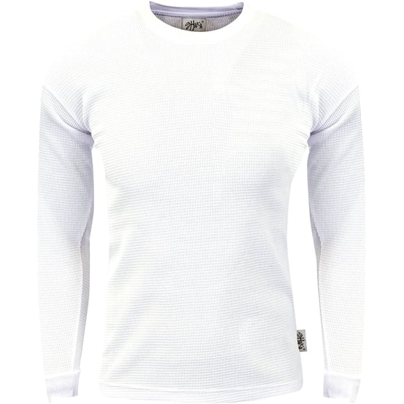 Shaka Wear Chandail Tricoté pour Homme - T-Shirt Thermique Gaufré Épais à Manches Longues, Col Ras du Cou, Haut Tricoté, Coupe Régulière, Grande Taille TP-5TG