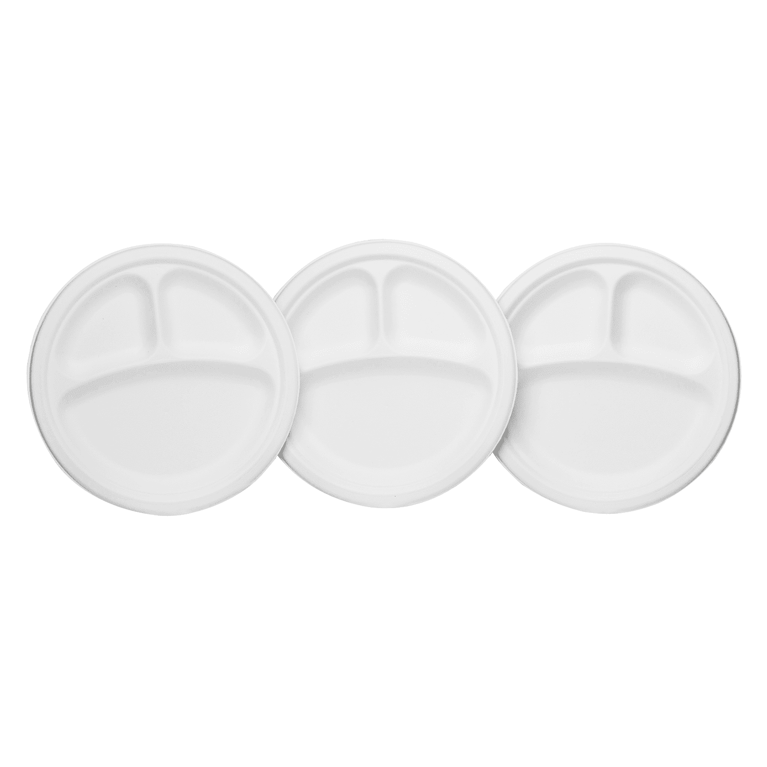 Karat Earth 3 Compartments, 9" Paper Plates, Molded Fiber, 500 Count (10 Pack)