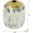 thumbnail image 5 of A&B Home Distressed Ceramic Ivory Vase with Gold Accent 6.3" x 6.3" x 7.9", 5 of 7