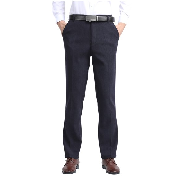 hotojiny Men's Corduroy Pants Vintage Regular Fit Work Business Dress Pant Fall Fashion Straight Leg Slacks Trousers