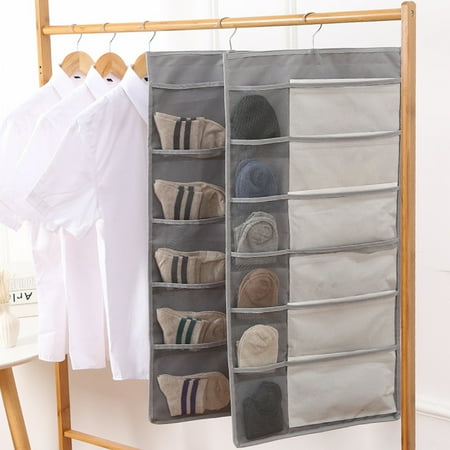 

XinYux Double Side Socks Bra Underwear Wall Hanging Storage Bag Wardrobe Home Organizer