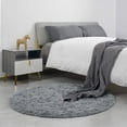 thumbnail image 7 of Goasis Lawn Super Soft Cute Decor Kids Plush Fiber Gray Round Area Rug, 4' x 4', 7 of 7