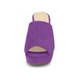 thumbnail image 2 of BLISSFUL STEP Chaussures pour Femmes Sandales à Plateforme Épaisse à Bout Ouvert à Talon Bloc Violet 7,5, 2 of 8