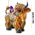 thumbnail image 4 of Tarmeek Highland Cow Suncatcher with Butterflies, 2D Stained Acrylic Style Window Hanging, Farm Animal Sun Catcher Panel Ornament for Farmhouse, Garden, Home Decor, Highland Cow Gifts for Cow Lovers, 4 of 6