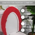 thumbnail image 6 of Home Weavers Allure Collection Toilet Lid Cover, 100% Cotton Soft Elastic Fit, Machine Washable, 18"x18", Red, 6 of 11