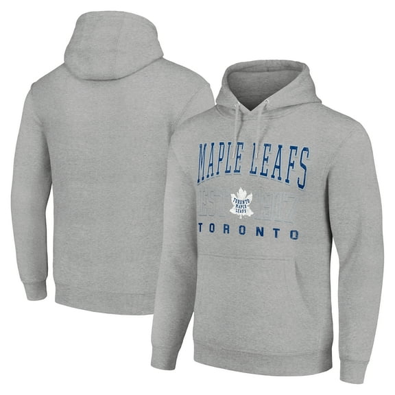 Men's Starter Heather Gray Toronto Maple Leafs Retro Graphic Pullover Hoodie