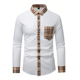 thumbnail image 1 of Camisa de hombre con solapa geométrica, manga larga, botones, ropa de calle para exteriores, diseñador de moda, informal, suave y transpirable, 1 of 6