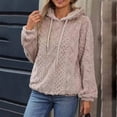 thumbnail image 4 of MIUOWANP Crewneck Sweatshirts Women Plus Size Women's Round Neck Long Sleeved Plush Pullover Hoodie Jacket Purple S, 4 of 5
