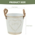 thumbnail image 2 of Rustic Galvanized Iron Planter Buckets with Handles, Vintage Farmhouse Flower Tubs, Small Pots for Wedding Floral Arrangements & Home Decor, 2 of 5