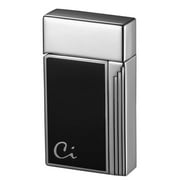 Angle View: Caseti CAL160BK Caseti Clayworth Chrome Plated Black Lacquer Jet Flame Lighter