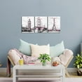 thumbnail image 2 of Hieng Pink and Grey Canvas Wall Art Girls Bedroom Bathroom Decor Paris Painting London Big Ben Tower Eiffel Golden Gate Bridge Picture Prints, 2 of 6