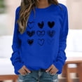 thumbnail image 4 of Aoiroe Western Shirts for Women,Valentines Clothes for Women Crew Neck Sweatshirts Casual Round Neck Sweatshirt Casual Valentine Pullover Long Sleeve Tops Blue S, 4 of 8