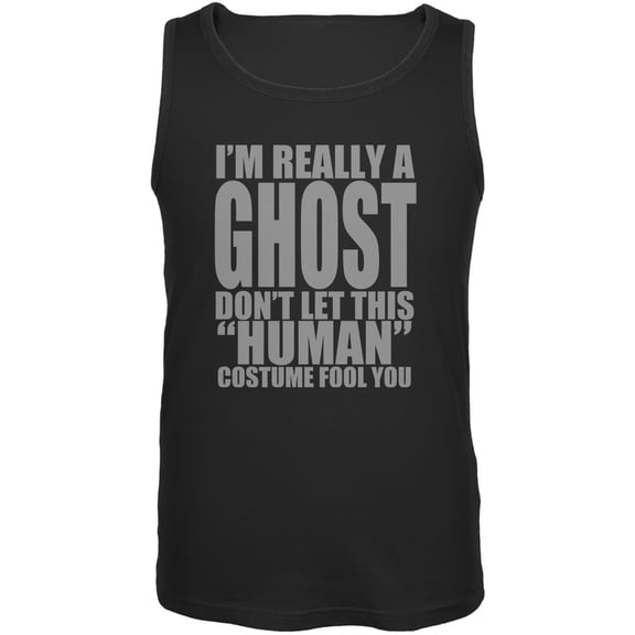 Halloween Human Ghost Costume Black Adult Tank Top - 2X-Large