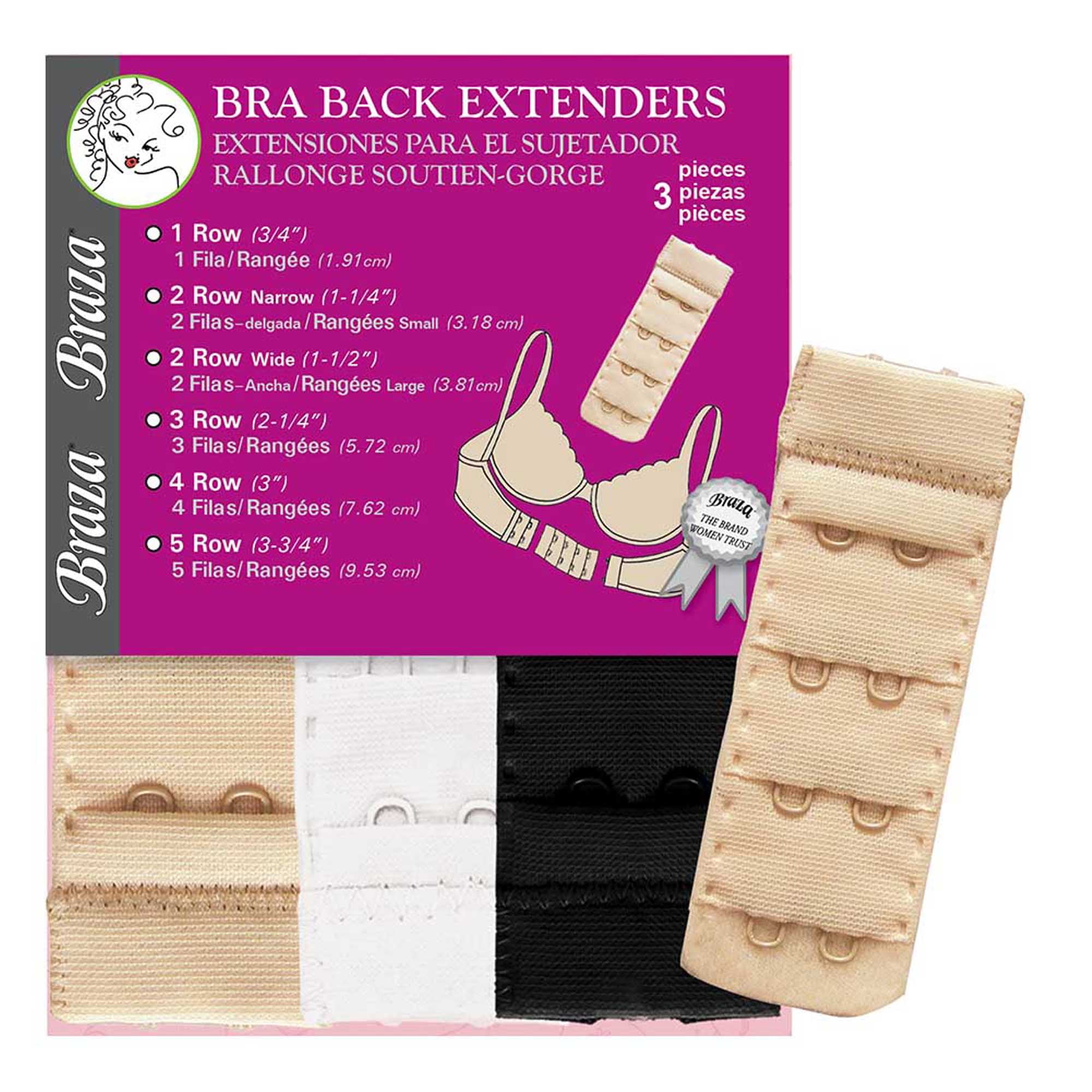 Bra Extender - 9 Packs Elastic Lingerie Extenders 2 Hooks/3 Hooks/4 Hook  Extension Strap In Three Different Colors (Black, White and Beige) 
