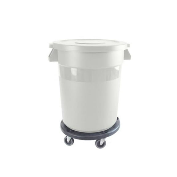 PLTC020W Trash Can, 20 Gallon, Round, Integrated Handles, Plastic, White