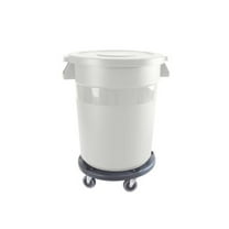 PLTC020W Trash Can, 20 Gallon, Round, Integrated Handles, Plastic, White