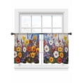 thumbnail image 6 of Vintage Wildflowers Sheer Curtains for Living Room Bedroom Oil Painted Abstract Botanical Sheer Curtains 54 Inch Long 2 Panels Set Light Filtering Curtain Window Treatments Drapes for Dining Room, 6 of 6