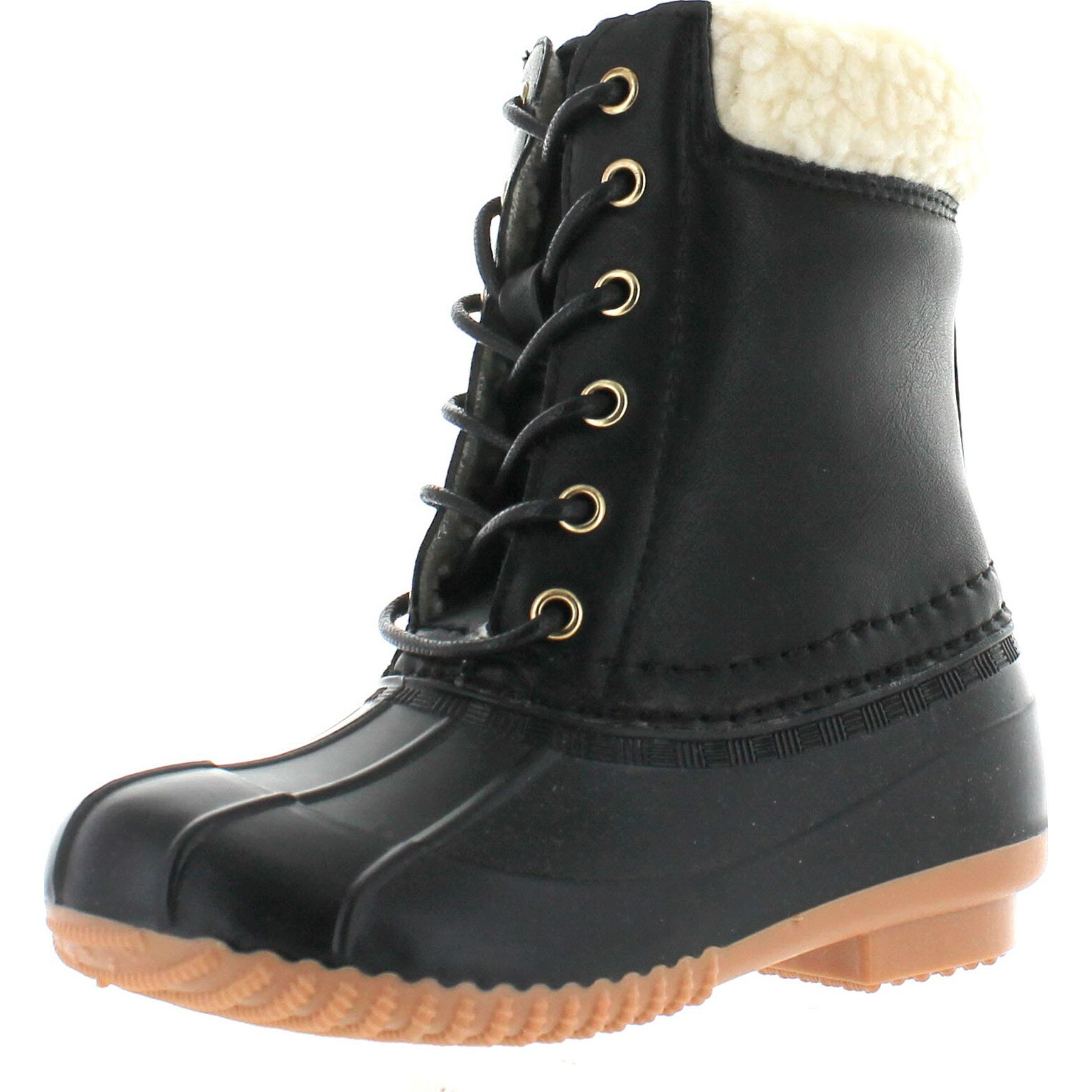girls black duck boots