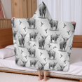 thumbnail image 5 of Gray Highland Cow Hummingbird Pattern Hooded Bath Towel，60"x35" for Ages 3 To 12 Kids, Quick Dry Lightweight Soft Microfiber Hood Beach Towel Cover Up for Kids, 5 of 7