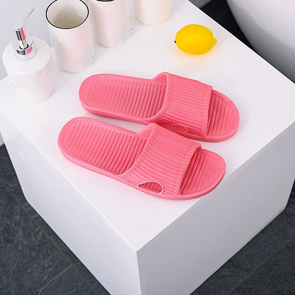 Nmnitkp Slippers for Women Striped EVA Bathroom Slippers Non-Slip Quick Dry Open Toe Shower Slides Comfortable Home Shoes For Indoor Outdoor Spring Summer 2026 Watermelon Red 40-41
