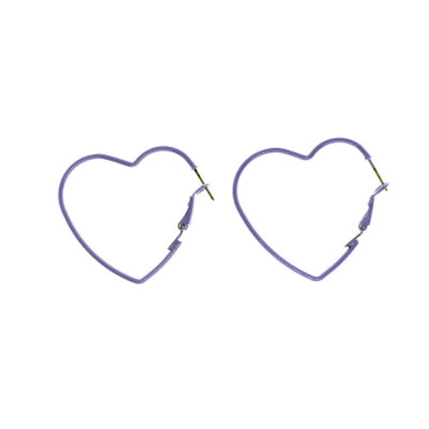Pendientes de aleación con forma de corazón de lavanda para mujer, elegantes y decorativos.