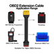 thumbnail image 2 of Cable De Extensión Obd2 16 Pin Para Escaner Automotriz 36cm negro/rojo/amarillo, 2 of 5