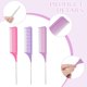 thumbnail image 2 of Juego de peines profesionales para mechas, 3 peines de cola de rata de colores para seccionar el cabello con precisión (uso en salones de belleza)., 2 of 5
