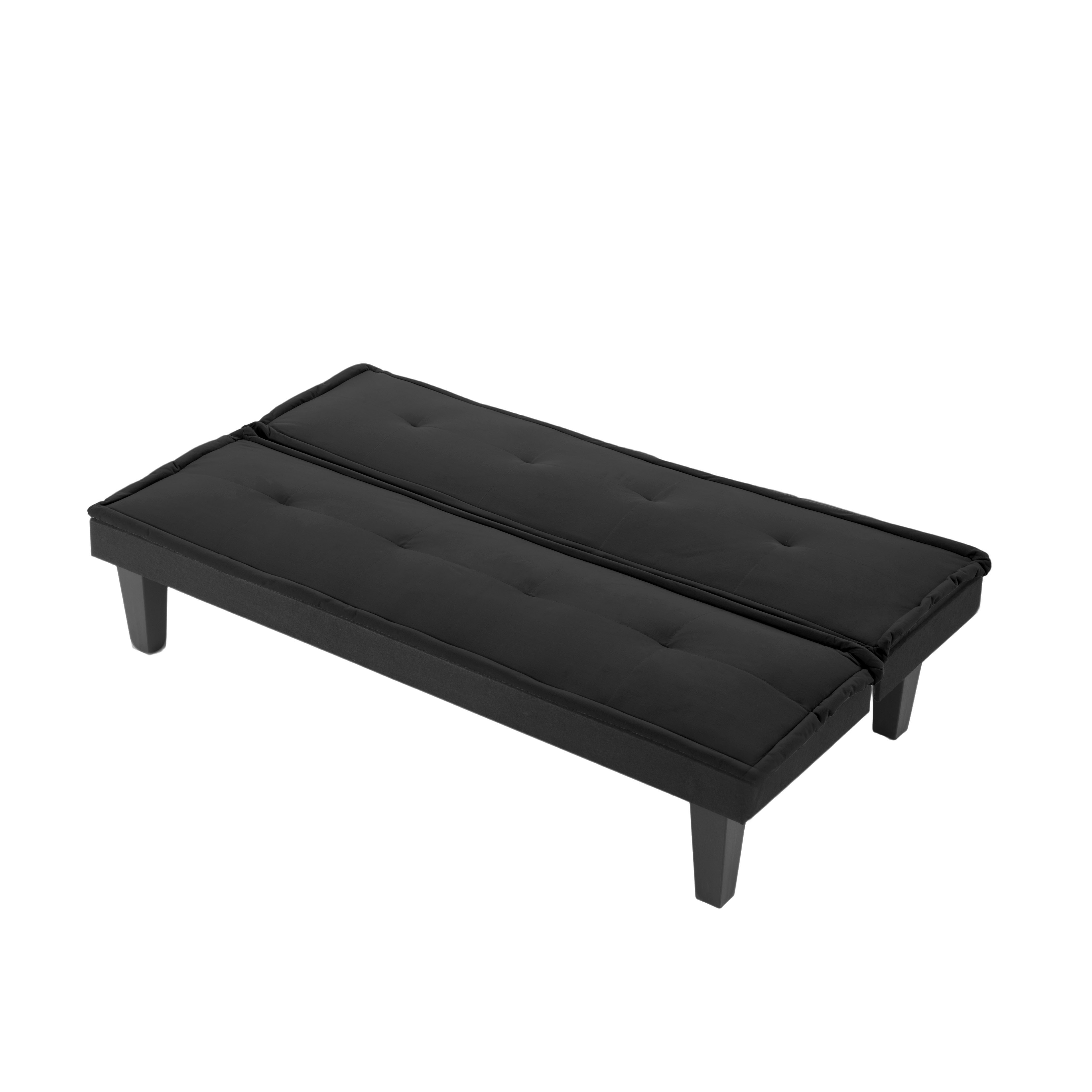 Gewnee 62.99" Convertible Futon Sofa Bed, Black photo 4