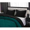 thumbnail image 5 of D.N.G. BEDDINGS 1 Piece Luxury Reversible Diamond Pattern Comforter Premium Super Soft, All Season 800 TC, 100% Egyptian Cotton Oversized Super King Size Teal/Black Solid Color, 5 of 7