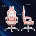 thumbnail image 3 of HOMCOM Chaise de Jeu Mignonne, Chaise de Gamer Inclinable avec Repose-Pieds, Rose, 3 of 10