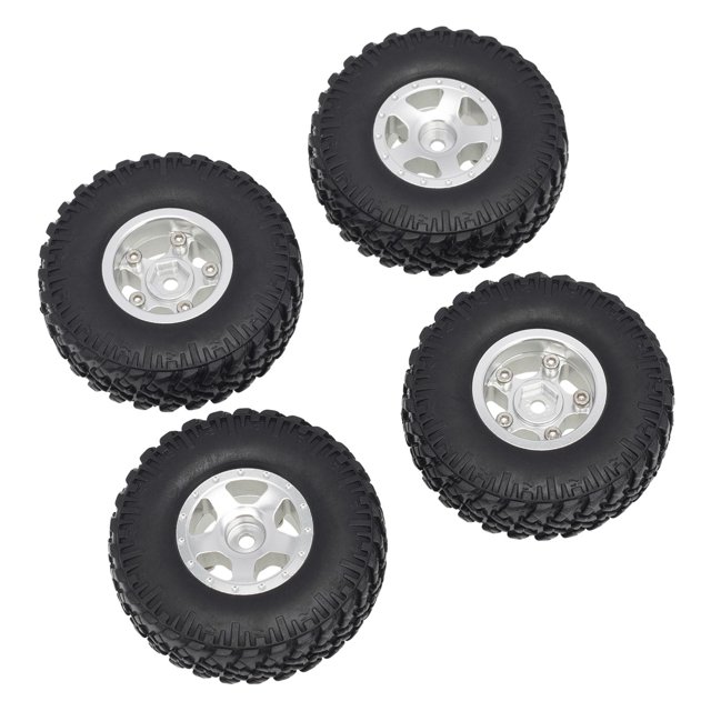 de rueda neumáticos de goma 4pcs 54x18mmn para Axial SCX24 90081 000002 1:24 Vehicle Crawler Car Repuesto , Plata A Yotijar neumáticos de coche rc