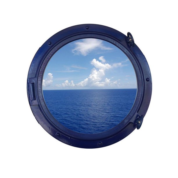 Navy Blue Porthole Window 24" - Port Hole Window - Ship Port Hole