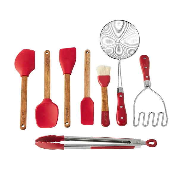 The Pioneer Woman 8Piece Kitchen Set with Masher, Tongs, Skimmer