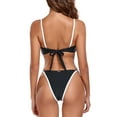 thumbnail image 2 of RELLECIGA Women's Sexy String Bikini Set Swimwear 2 Piece Swimsuit Black Two Piece Bathing Suits for Women Bandeau Cheeky Bikini Size L, 2 of 9