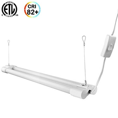 - Hykolity 2 Foot Utility LED Shop Light Hanging Garage Lamp Integrated SMD 18w 1800 Lumens 5000K Daylight White 32w Fluorescent Equivalent