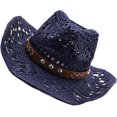 FCCowboy Hats Vacation Cowboy Hat Adornment Straw Hat Beach Panama Hat